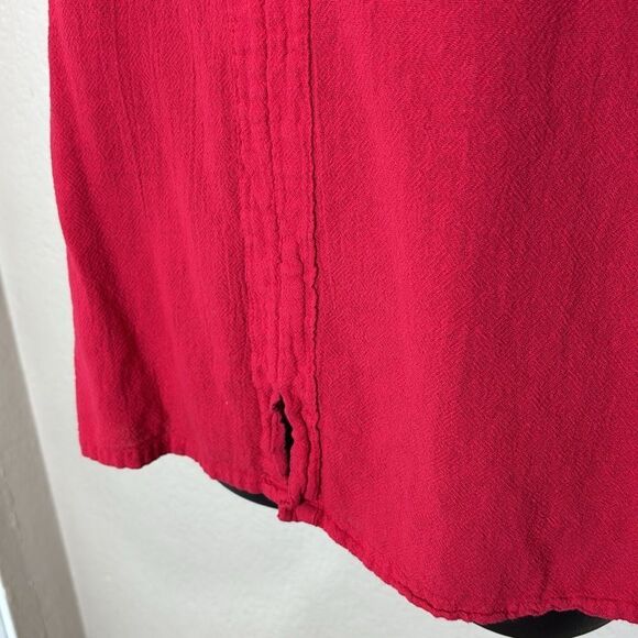 Oh my gauze! Women’s 3 XXL red boxy sleeveless Lagenlook gauze top - Picture 3 of 7